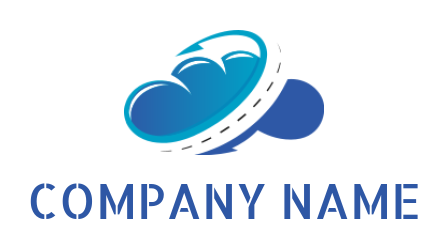 generate an IT logo of abstract road on clouds