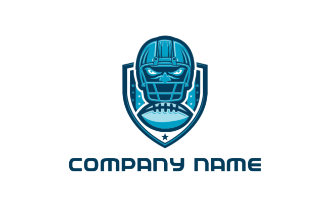 design a sports logo abstract rugby boy with helmet and shield | Logo ...