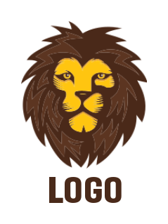 animal logo icon abstract serious lion face