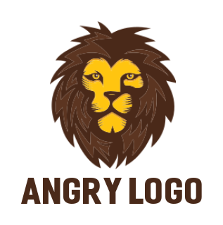 animal logo icon abstract serious lion face