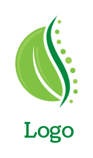 spa logo online abstract spinal cord with leaf