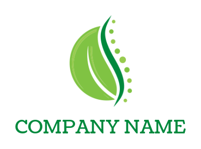 spa logo online abstract spinal cord with leaf