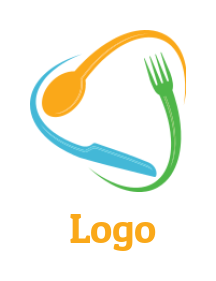 restaurant logo abstract spoon knife and fork