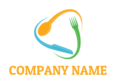 restaurant logo online abstract spoon knife and fork - logodesign.net