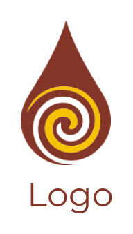 make an arts logo with abstract swirl in water drop - logodesign.net