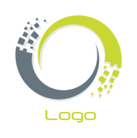 create an internet logo of abstract swirl pixel