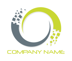 create an internet logo of abstract swirl pixel