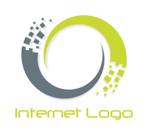 create an internet logo of abstract swirl pixel