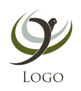 Spirituality logo abstract bird within a swoosh