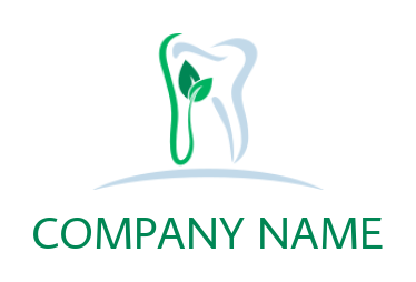 medical logo online abstract teeth with leaf