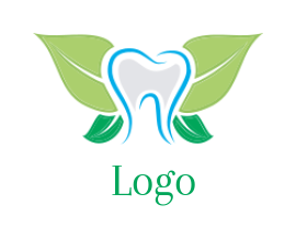medical logo abstract teeth with leaves
