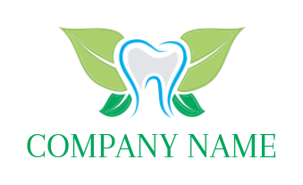 medical logo abstract teeth with leaves