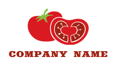 food logo of abstract tomatoes - logodesign.net