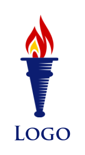education logo online abstract torch with fire - logodesign.net