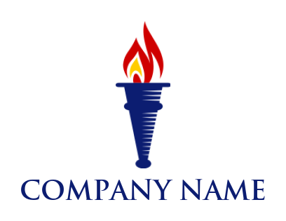 education logo online abstract torch with fire - logodesign.net