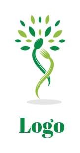 restaurant logo abstract tree of spoon and fork