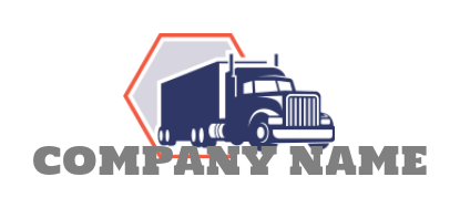 abstract truck coming from hexagon shape