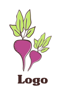 generate a food logo abstract turnip with leaves