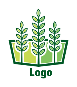 create an agriculture logo abstract wheat crop