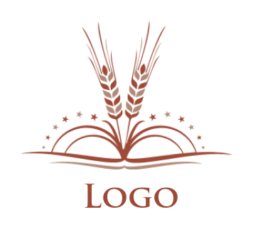 agriculture logo abstract wheat crops with stars
