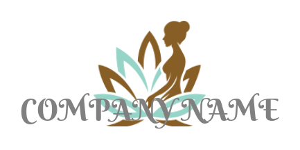 abstract logo idea women in front of lotus flower 