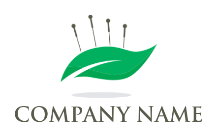 acupuncture needles and leaf logo maker