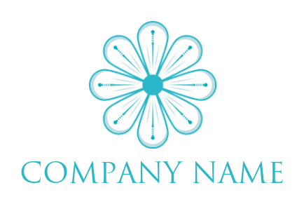 spa logo acupuncture needles inside flower