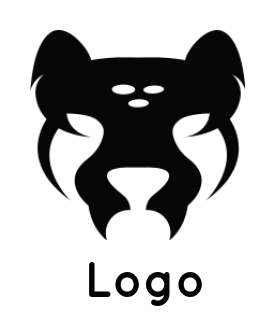 animal logo angry face cheetah silhouette