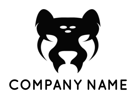 animal logo angry face cheetah silhouette