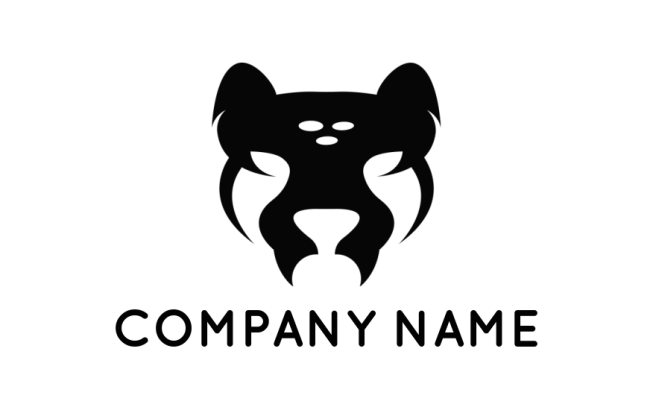 animal logo angry face cheetah silhouette