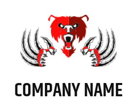 design an animal logo aggressive bear with claws