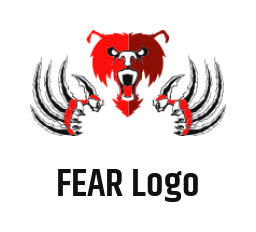 design an animal logo aggressive bear with claws