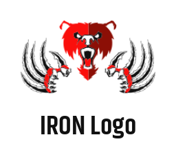 design an animal logo aggressive bear with claws