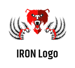 design an animal logo aggressive bear with claws