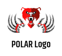 design an animal logo aggressive bear with claws
