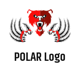 design an animal logo aggressive bear with claws