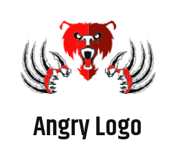 design an animal logo aggressive bear with claws