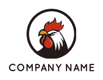 pet logo maker aggressive chicken in circle