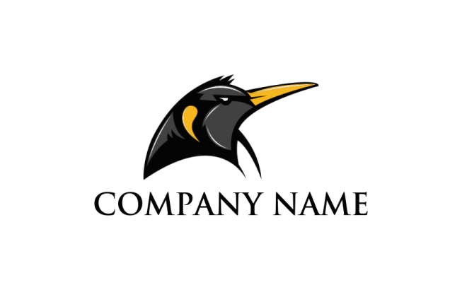 generate a pet logo aggressive penguin head