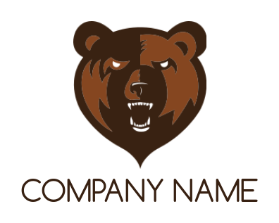 design an animal logo aggressive roaring bear head - logodesign.net