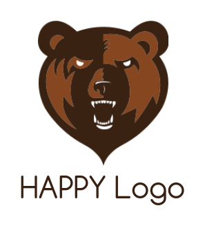 design an animal logo aggressive roaring bear head - logodesign.net