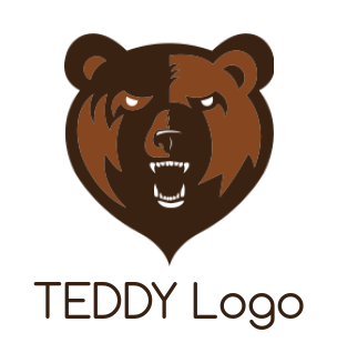 design an animal logo aggressive roaring bear head - logodesign.net