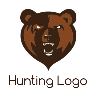 make an animal logo aggressive roaring bear head