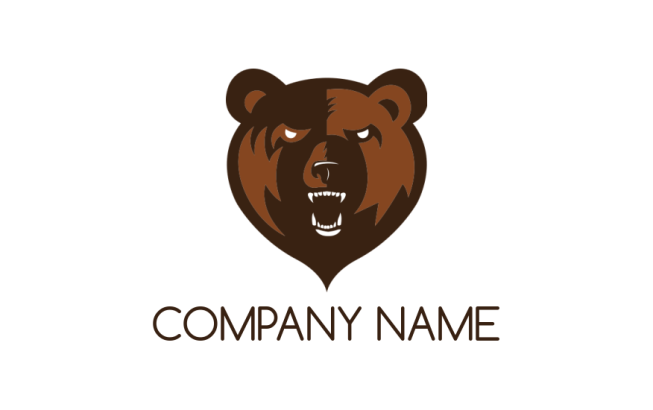 design an animal logo aggressive roaring bear head - logodesign.net