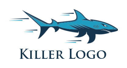 animal logo icon aggressive shark moving fast