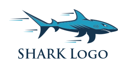 animal logo icon aggressive shark moving fast