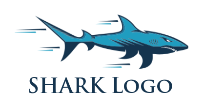 animal logo icon aggressive shark moving fast - logodesign.net