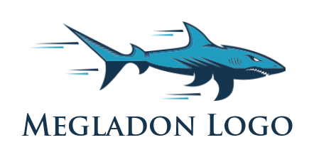 animal logo icon aggressive shark moving fast