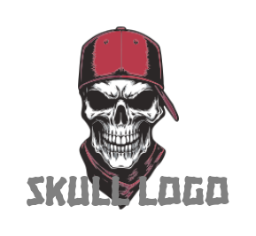 aggressive skull wearing cap 