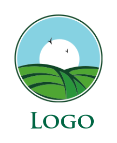 make an agriculture logo illustration farmland